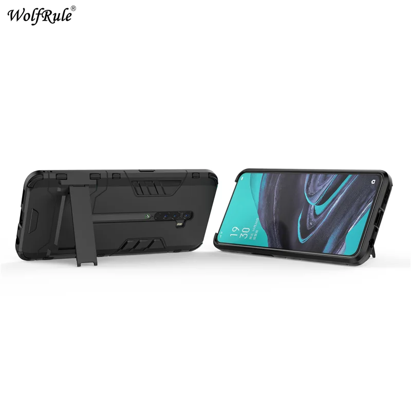 anti knock case for oppo reno2 cover soft rubber plastic case for oppo reno2 phone case holder stand funda reno2 6 5 free global shipping