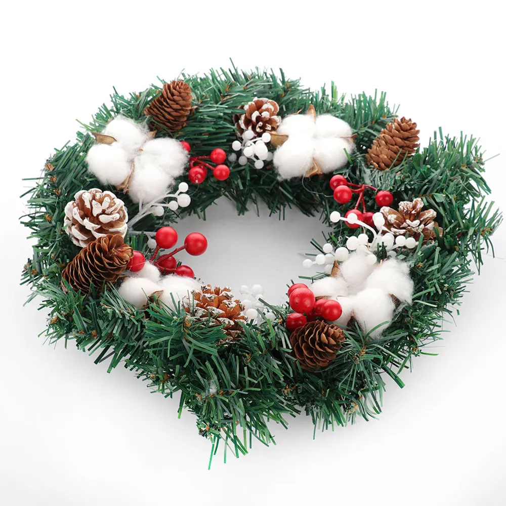 Искусственные цветы венок с растениями Настенный декор Круглый сердцем