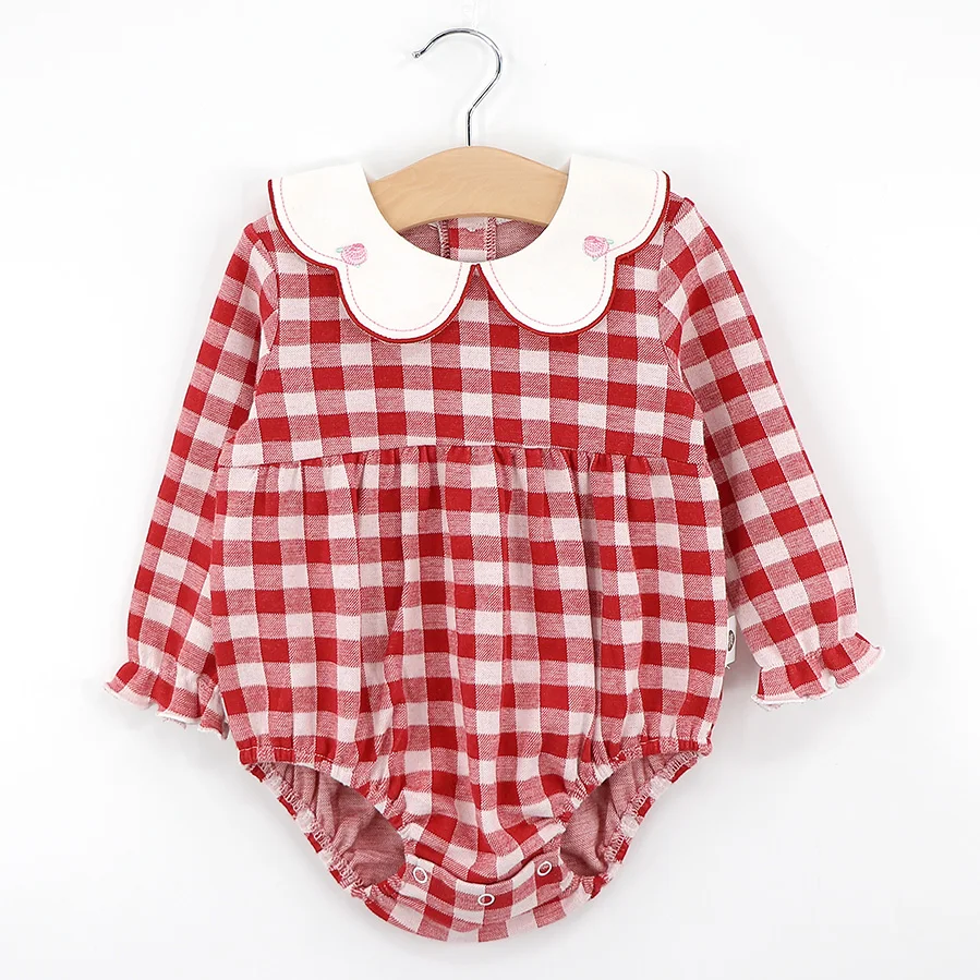 

Детский хлопковый комбинезон с длинным рукавом, с круглым воротником