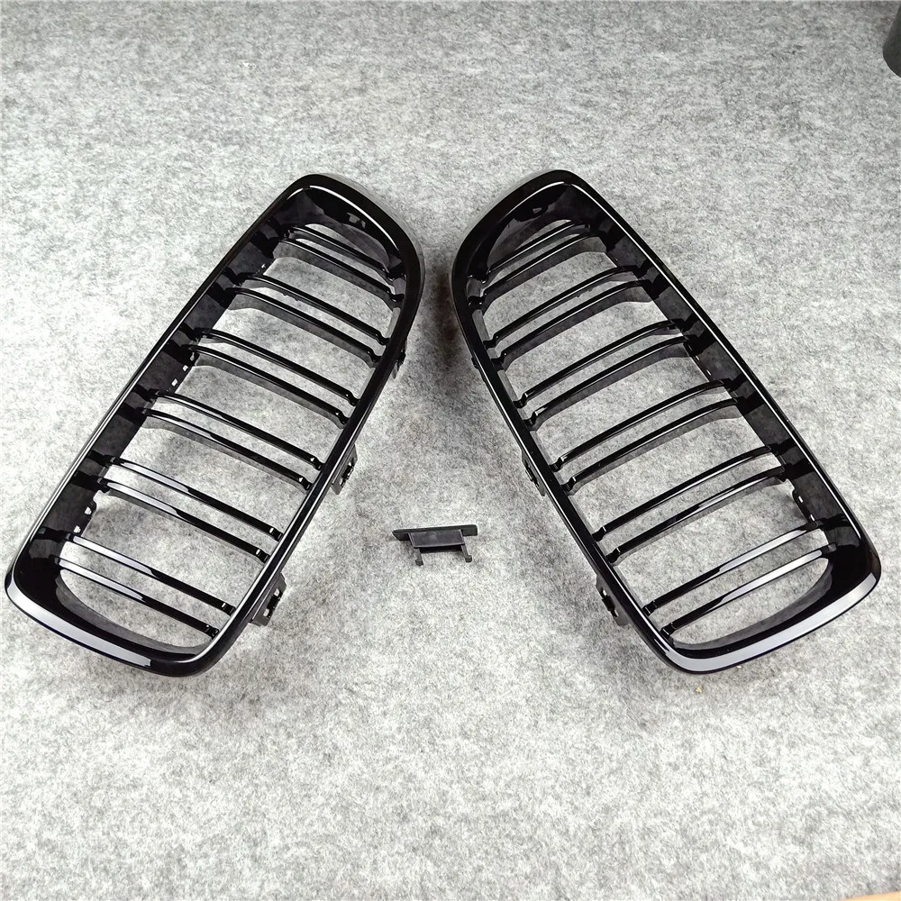Одна пара 2013 2018 4 серии ABS черные двойные фронтальные грили с логотипом M для Bmw F32 F33