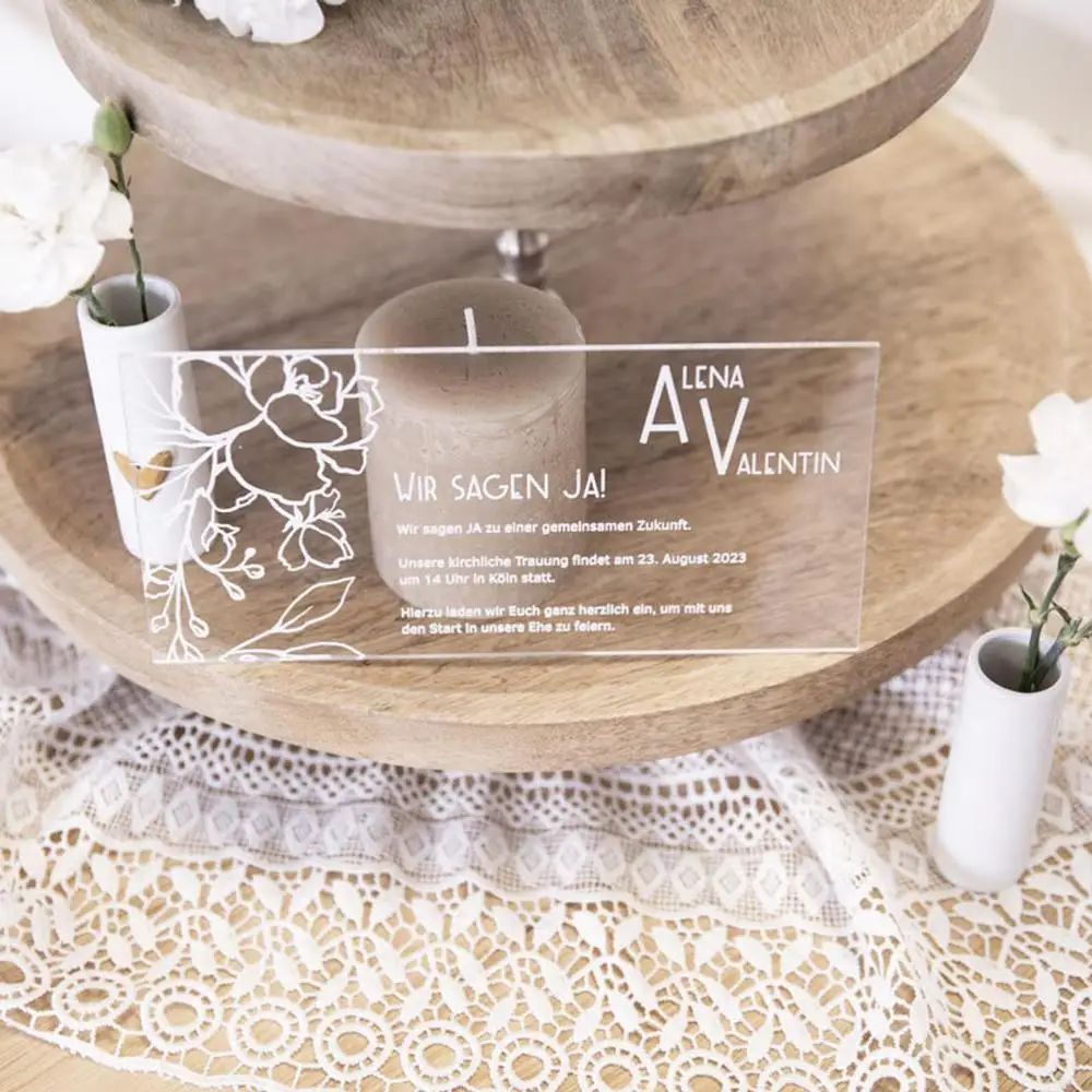 Персонализированная акриловая пригласительная открытка на заказ | Дом и сад