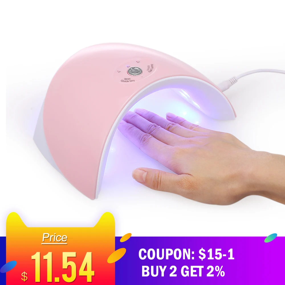 УФ светодиодная лампа для ногтей 36 Вт Сушилка макияжа гель 12 светодиодов