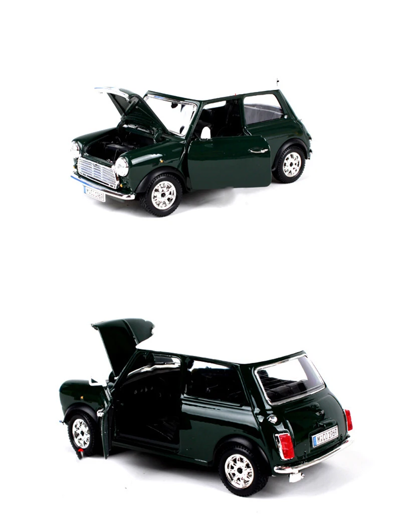 1:24 Литой автомобиль 1969 MINI COOPER классические модели автомобилей Спортивные Машинки Игрушки красный/зеленый цвет для коллекционирования