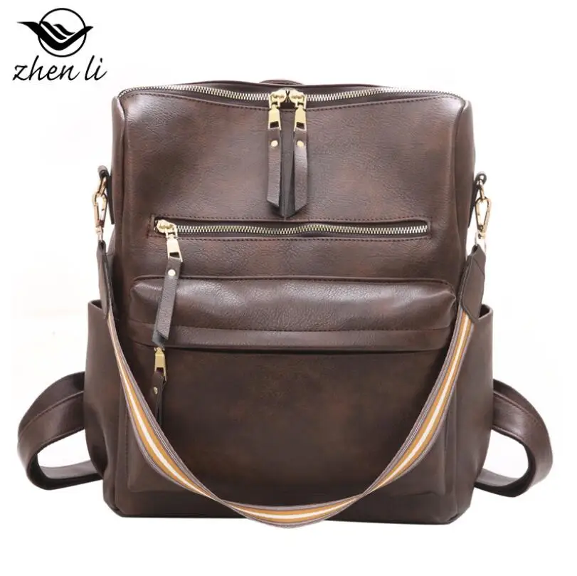 

Модные женские сумки Zhenli, рюкзак из искусственной кожи в стиле ретро, трендовые сумки для девушек и студентов, очень красивые, № 11.