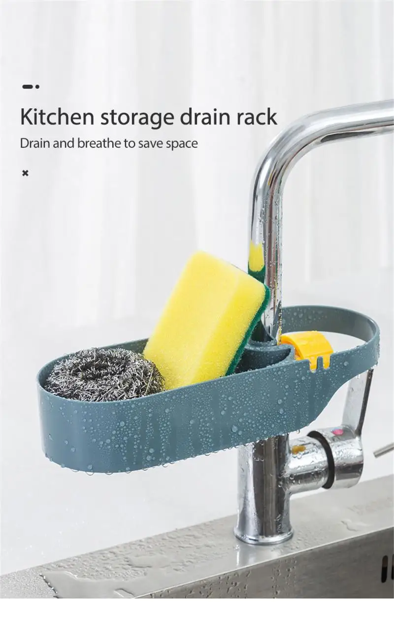 

2021 Adjustable Snap Sink Soap Sponge Holder Towel Racks Storage Drain Rack Kitchen Hanging Drain Rack Holder Shelf Sponge Racks