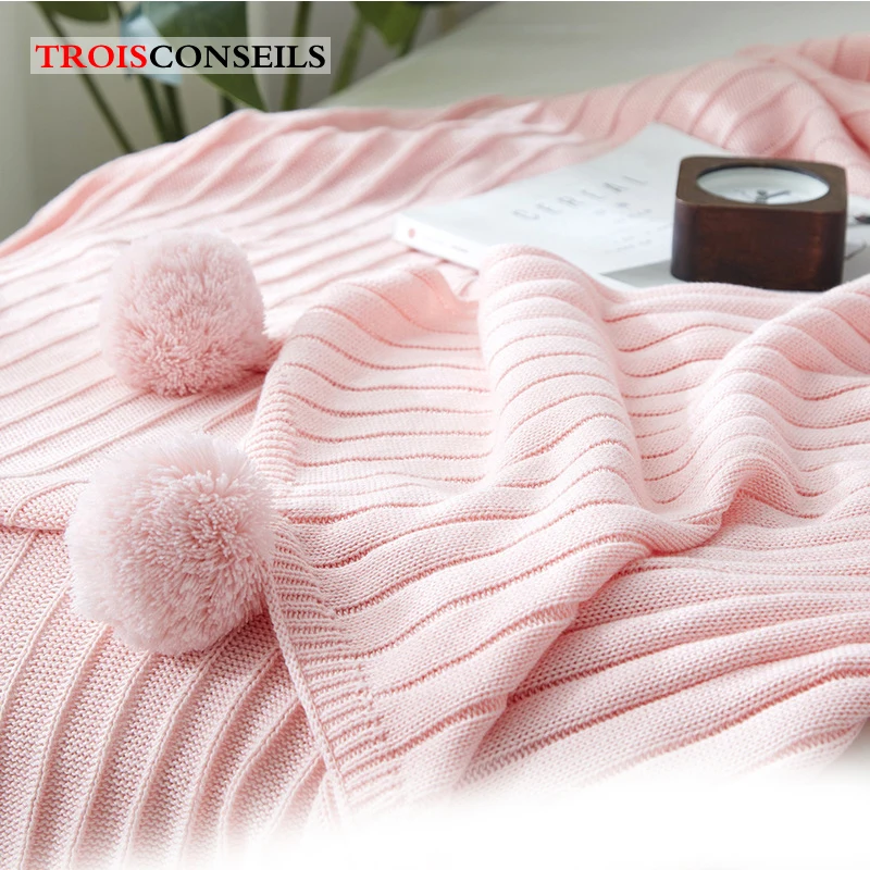 Одеяло s для кроватей вязаное вручную одеяло дивана с 6/8 шариками утяжеленное