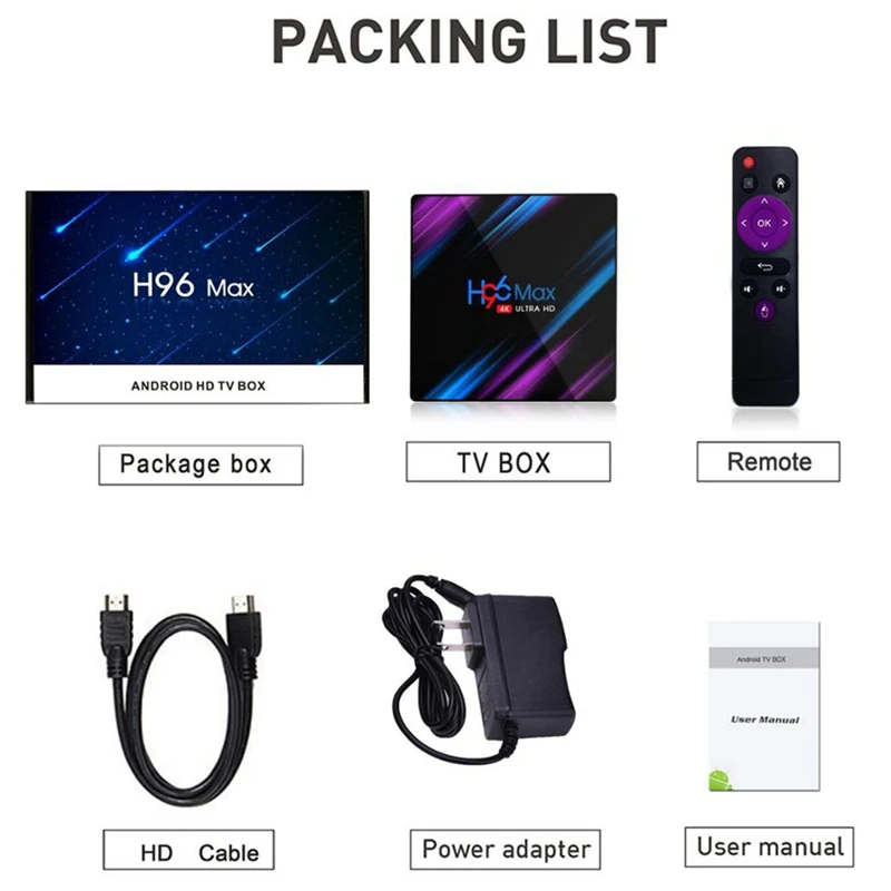 Android 9 0 H96 Max 3318 ТВ приставка 2 4G/5G Wifi Rk3318 четырехъядерный Bt4.0 H96Max 4G 64G Мини