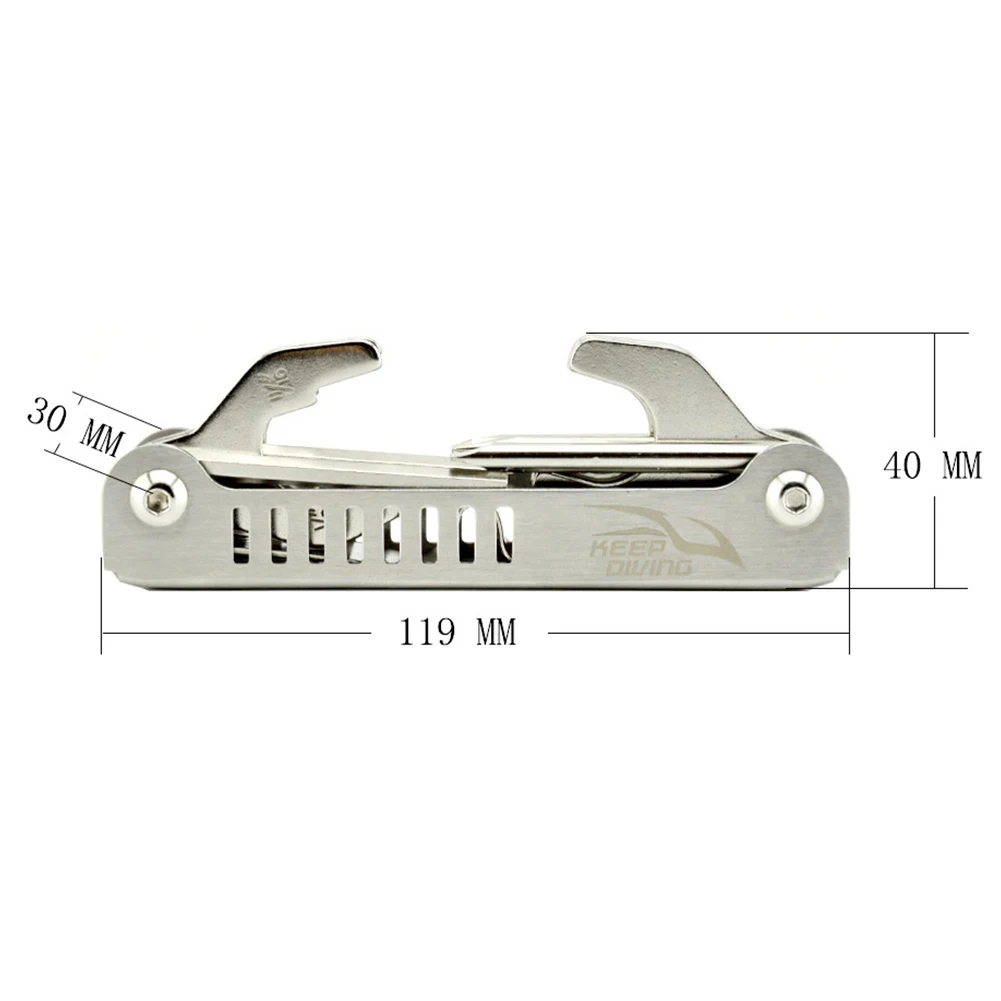 

13 In 1 Adjusting Folding Maintenance Wrench Screwdriver Emergency Scuba Stainless Steel Snorkeling Diver Diving Repair Tool