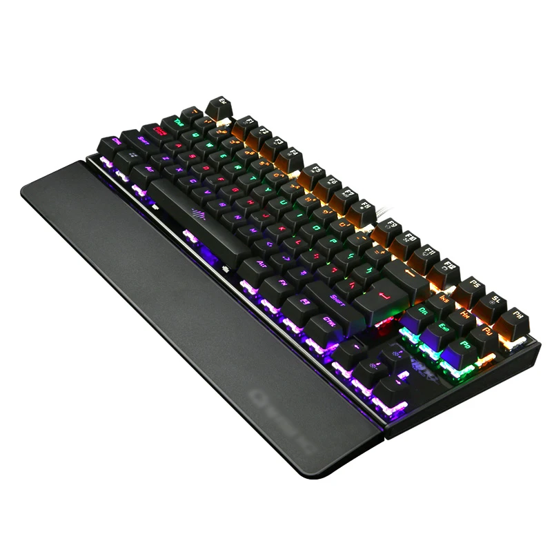 

K28 Backlit Gaming Mechanical Keyboard Colorful LED USB Wired Game Keyboard 26 Keys Anti-ghosting Free Hand Care