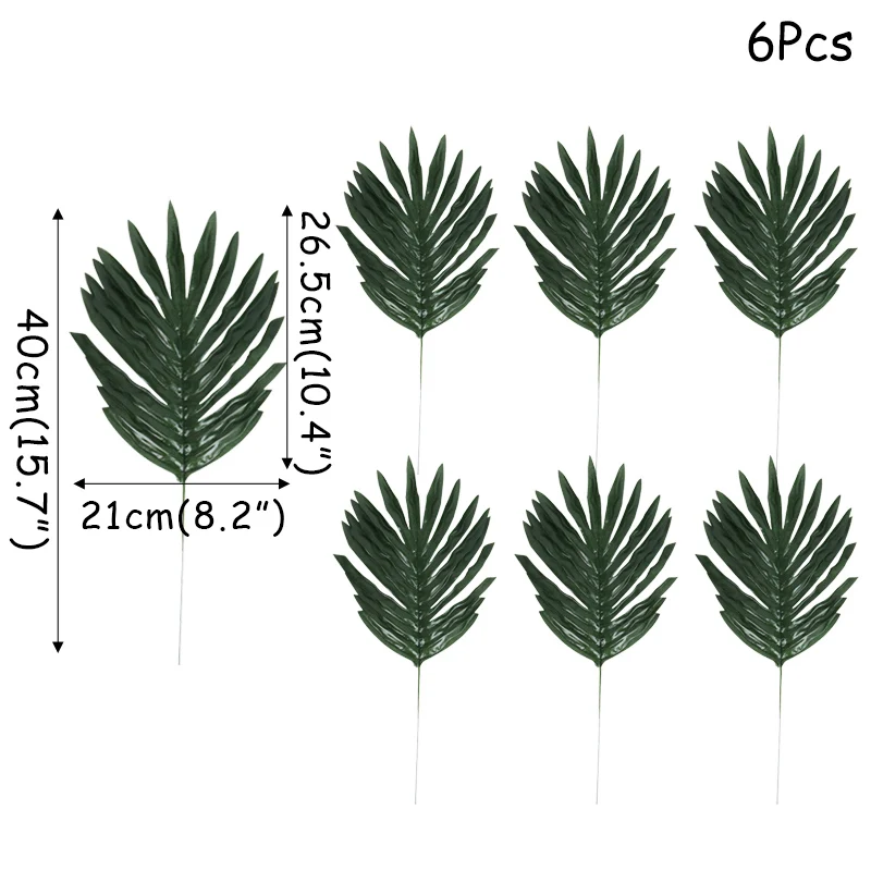 

12pcs/lot Green Artificial Monstera Palm Leaves for Tropical Hawaiian Party Desktop Decoration Wedding Birthday Party Supplies