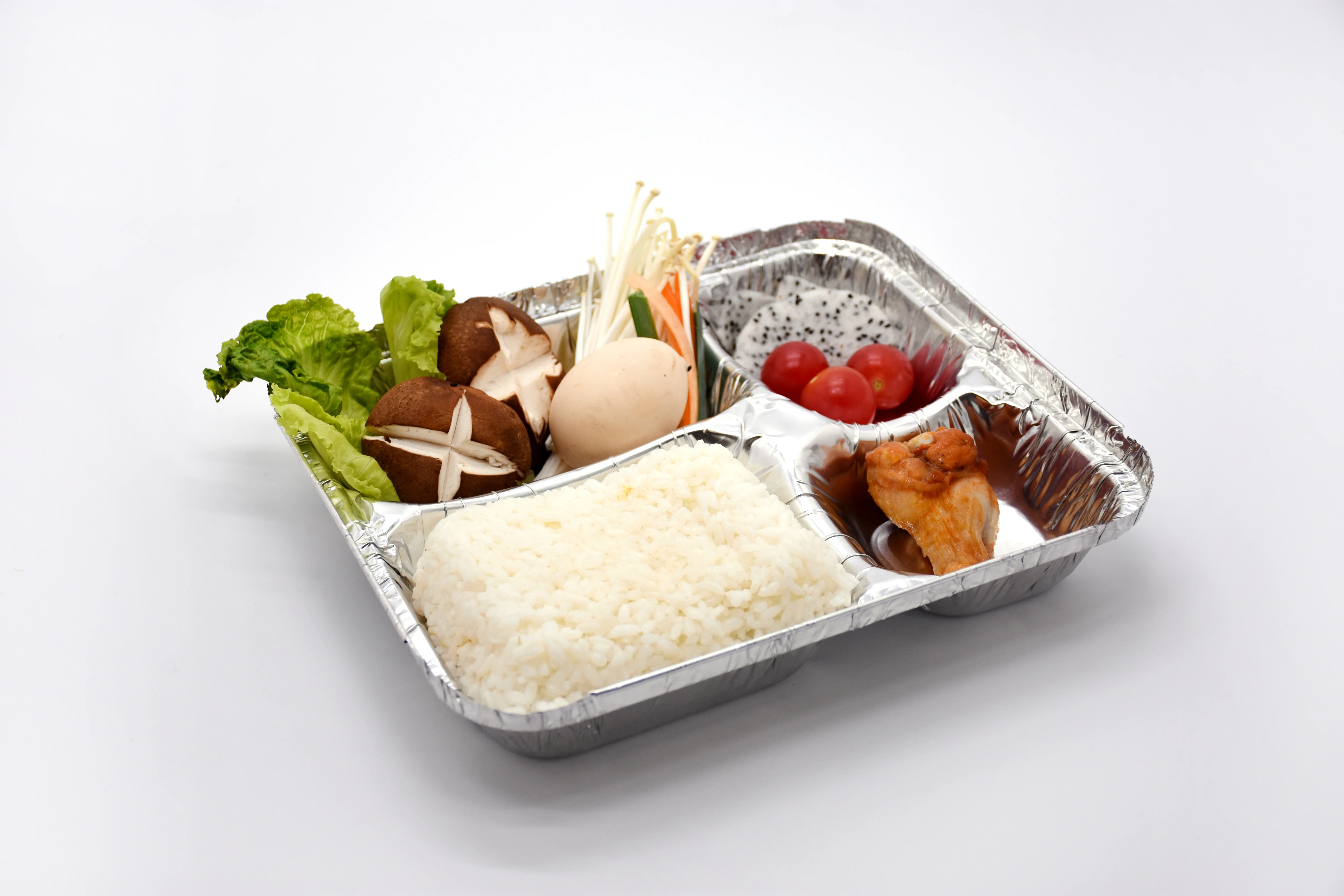 

Enlarged Aluminum Foil Fast Food Box Disposable Take Away Package Tin Foil Box Four Grid Plate Lunch Box Barbecue Container