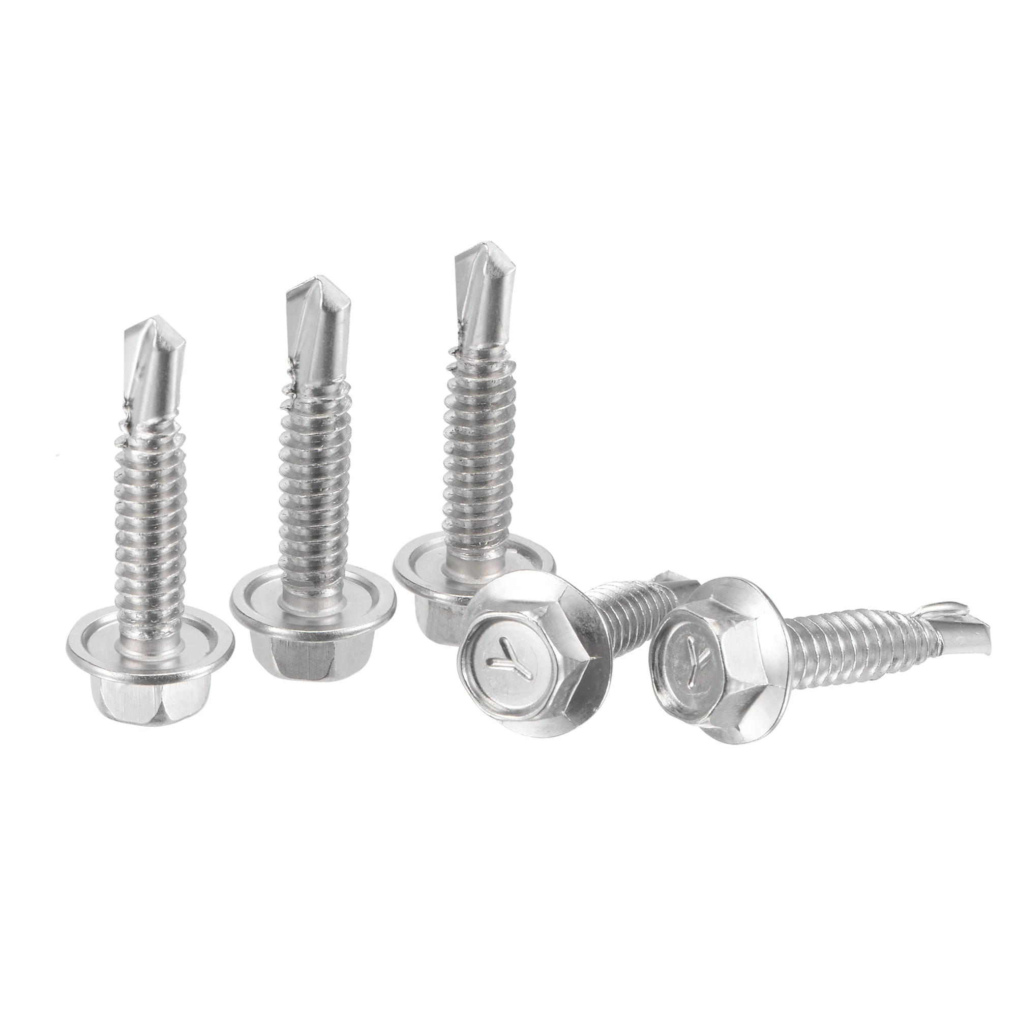 

Uxcell Hex Washer Head Self Drilling Screws, #12 x 25mm 410 Stainless Steel Self Tapping Sheet Metal Screw 25pcs