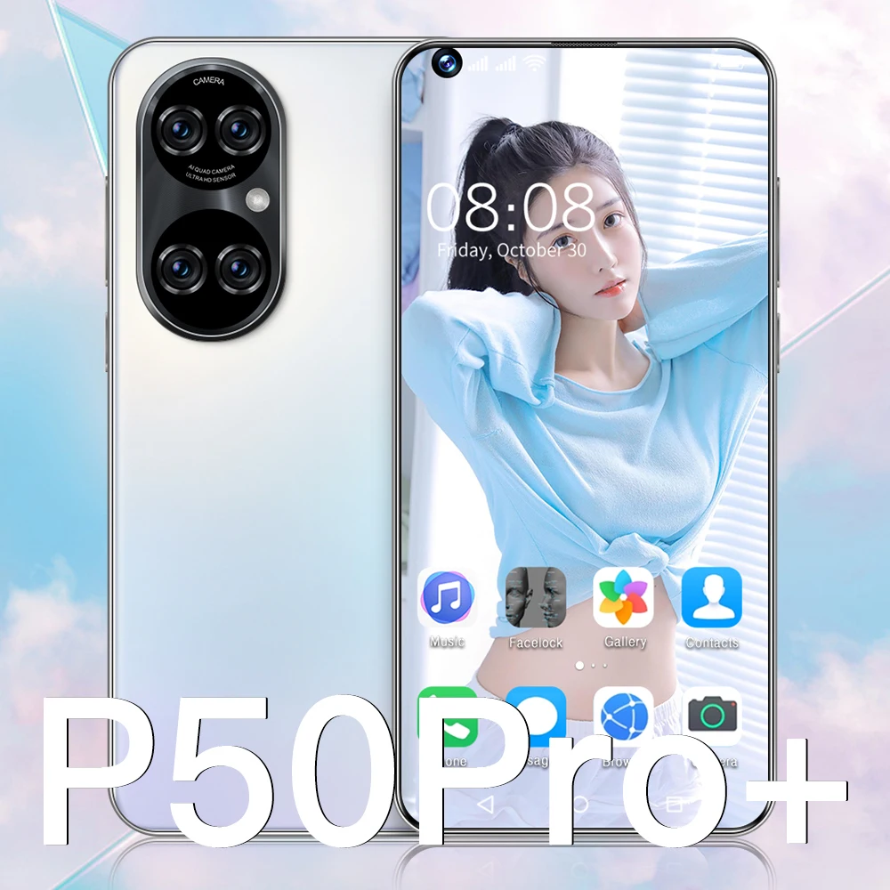 

2021 New Global Version P50 Pro+ 7.3 Inch Smartphone Deca Core 6800mAh 16+512GB Dual SIM Full Screen 4G 5G Android Mobile Phone