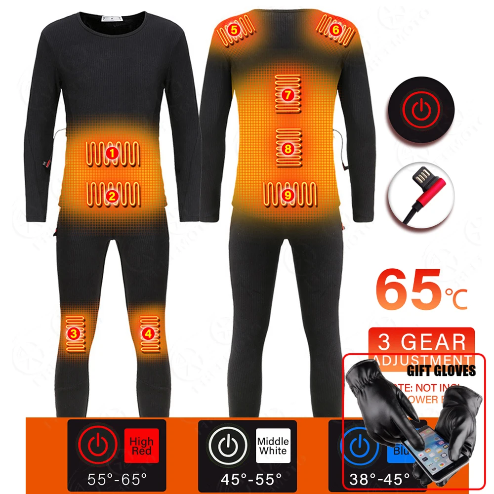 

New Motorcycle Winter Smart Heating Underwear Suit Motorcycle Jacket USB Chaqueta Moto Heated Thermal Underwear Heated Jacket