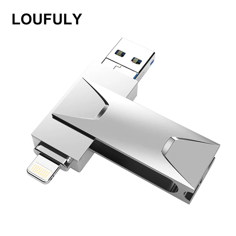 Флеш накопитель Lightning 3 в 1 32 ГБ 16 8 64 128 карта памяти USB 0 OTG Micro Pendrive 256 для iPhone lightning U