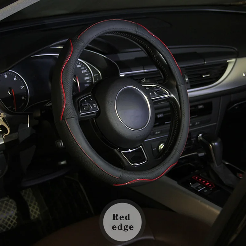 

Universal Car Steering Wheel Cover Anti-Slip Embossing Leather Car-styling Skidproof Auto Steering- Wheel Cover38cm
