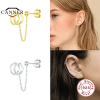 canner 1 pcs 925 sterling silver chain stud earrings for women tassel clip on earrings fashion earrings jewelry dropshipping