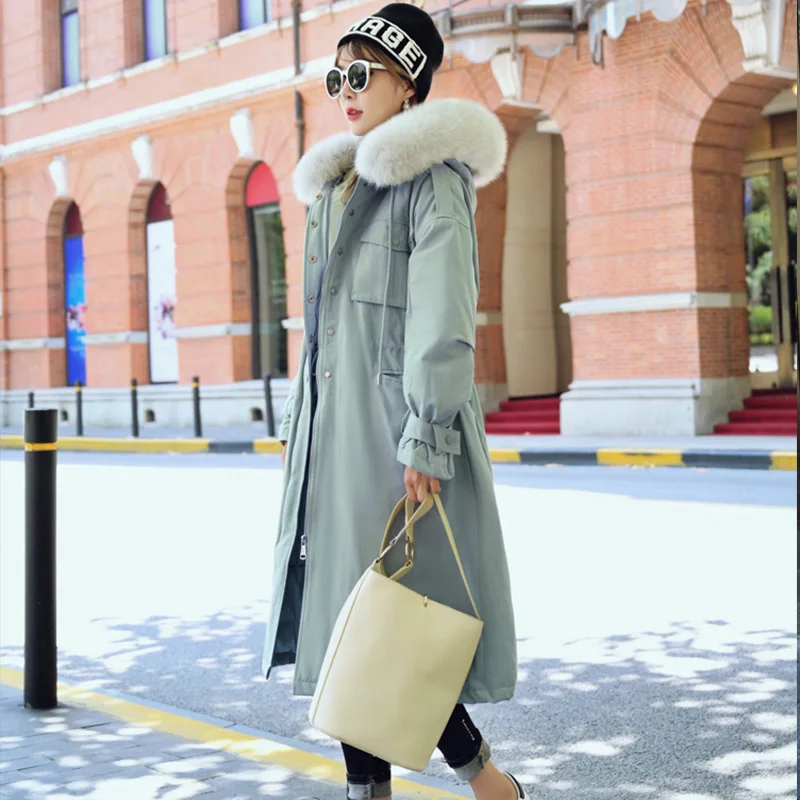 Fitaylor женский пуховик с большим воротником из натурального меха енота Толстая