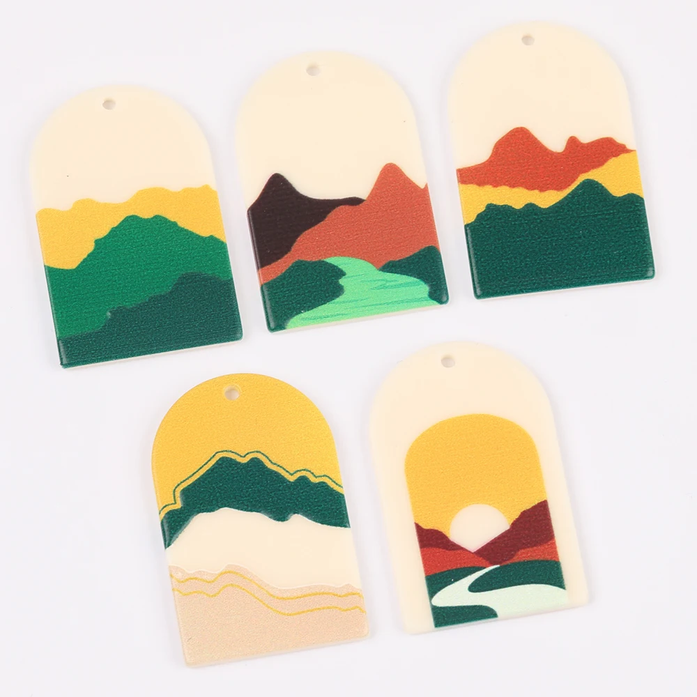 

WHSOK 50Pcs 27*40MM Jewelry Accessories/Hand Made/Painting Effect/Pendant/DIY Making/Charms/Earrings Findings & Components