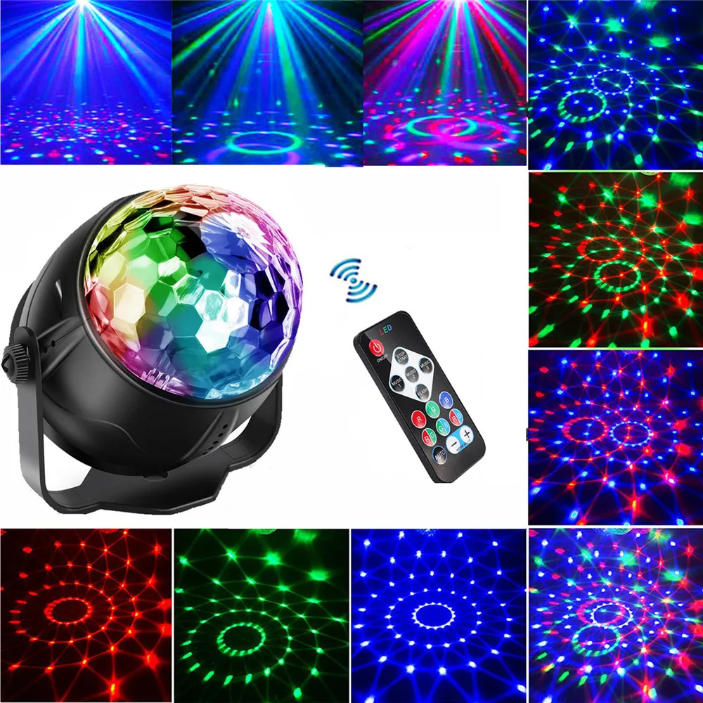 RGB LED Party Effect Disco Ball Light Stage Light Laser Lamp Projector RGB Stage Lamp Music KTV Festival Party LED Lamp DJ Light