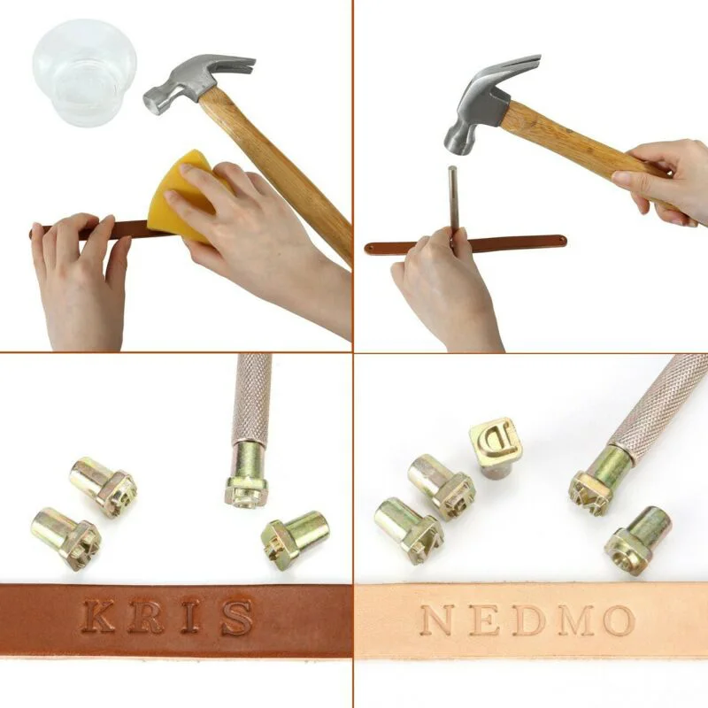 26 шт. набор кожаных стемперов с буквенным алфавитом стальной перфоратор