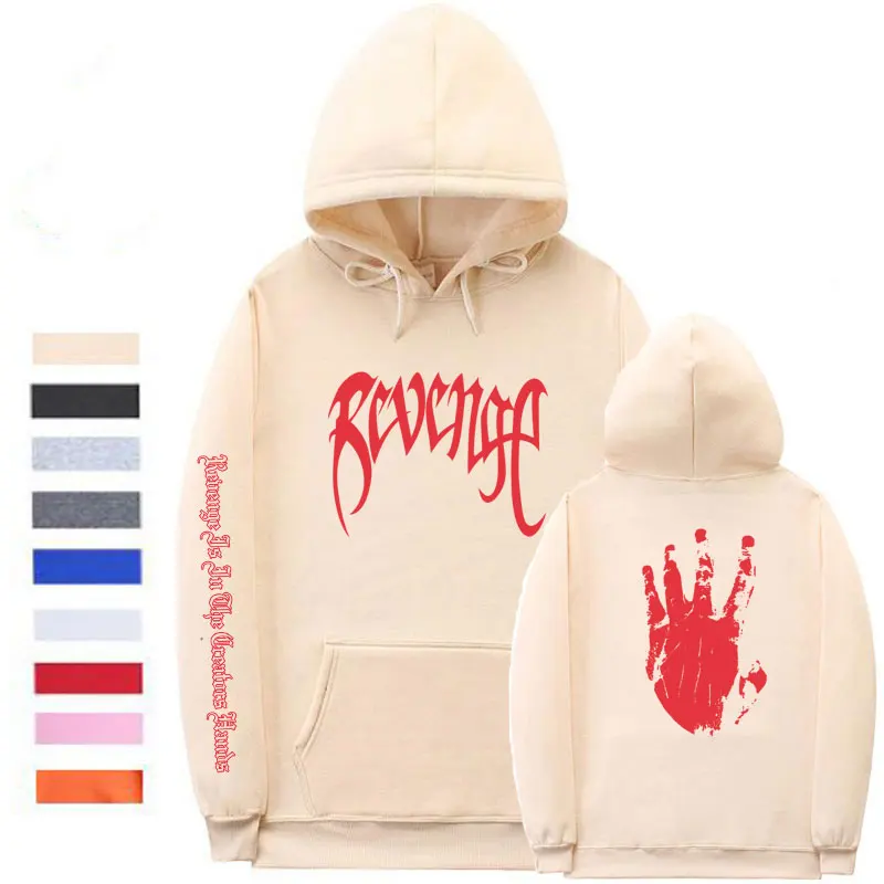 Khaki-HONG011 Xxxtentacion Revenge винтовые манжеты на резинке толстовки для мужчин/женщин уличная Rapper хип хоп свитер с капюшоном - Цвет: Khaki-HONG011