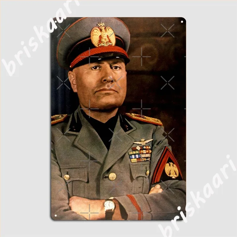 

Benito Mussolini Metal Sign Cinema Kitchen Custom Home Plates Tin Sign Poster