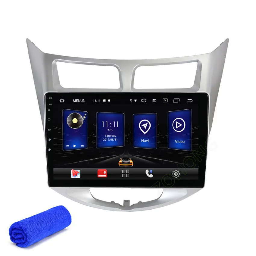 CAR GPS 10,2 дюймов 2.5D RAM2Gb Android 9,0 для автомобиля Solaris радио gps для hyundai Solaris Accent автомобильный мультимедийный плеер навигационное Радио RDS - Цвет: CAR GPS