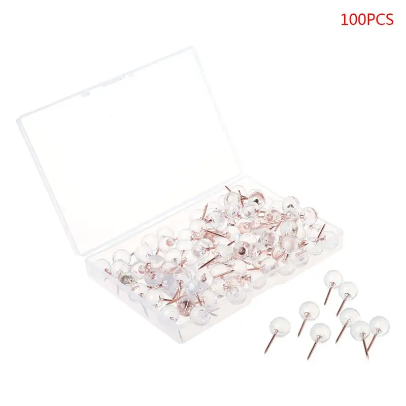 

100pcs Rose Gold Pushpins Thumb Thumbtack Board Round Ball Drawing Wall Studs