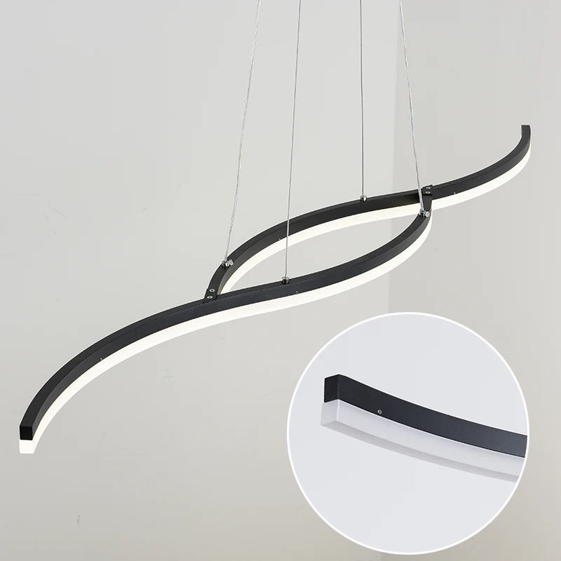 

White&Black Finished nordic Led Chandeliers For kitchen Bedroom dining room Acrylic hanging Modern Chandelier Lighting Fixtures