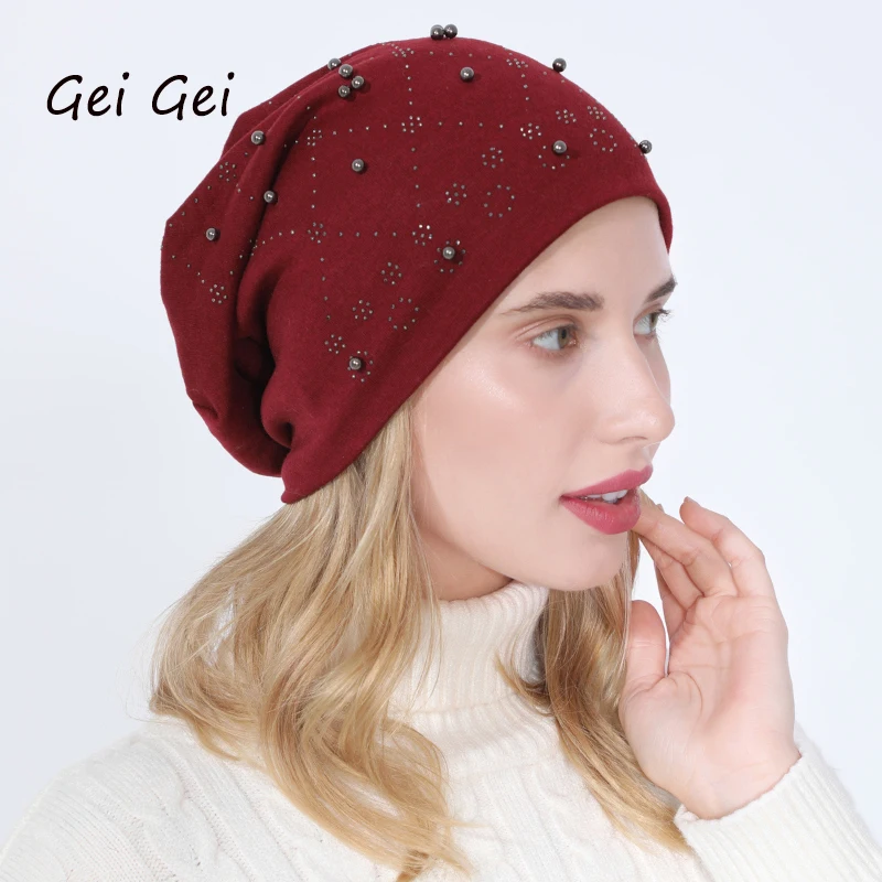 Женская зимняя модная шапка с цветами кружевная Шапка бини элегантная тонкая для