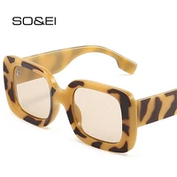 soei retro square sunglasses women gradient eyewear trending men leopard champagne shades uv400 sun glasses