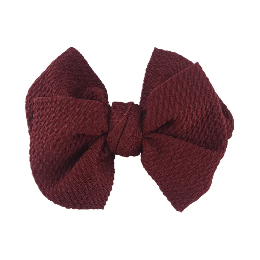 

20pcs/lot 4.5" Seersucker Waffle Hair Bow Without Clips For Kid Headband Fabric Barerres Hair Clip DIY Girls Headwear