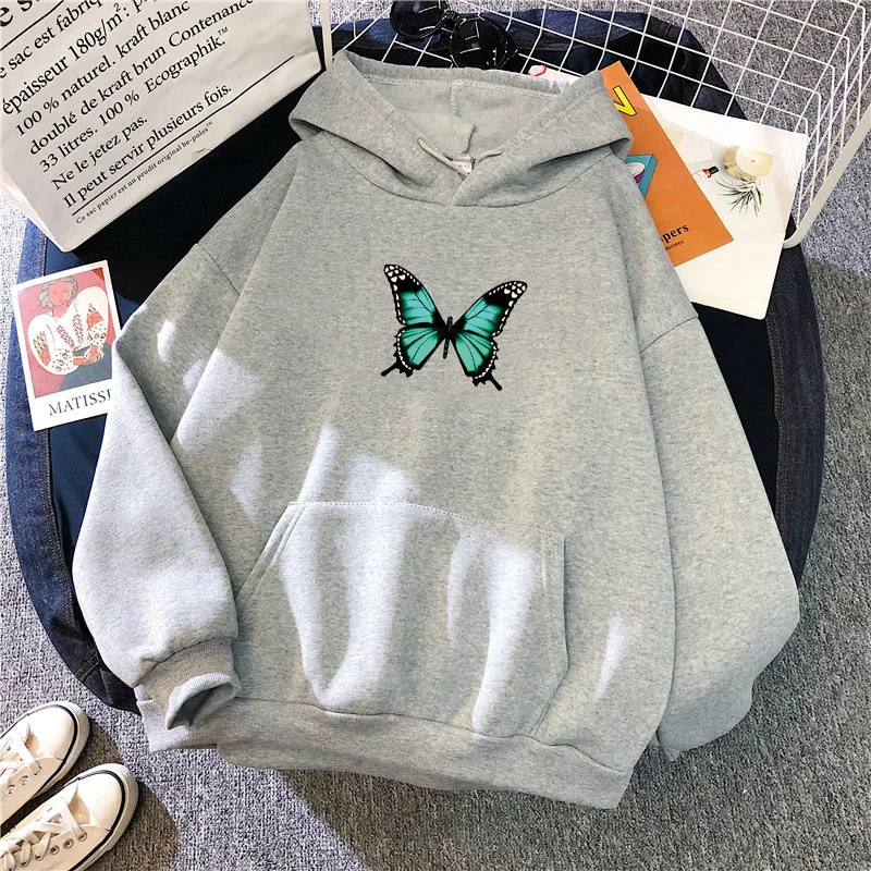 

Cute Women Hoodie Butterfly Tops Funny Streetwear Female pullover Harajuku Cartoon Clothes Sweatshirt Ladies Hoodies Sweatshirt