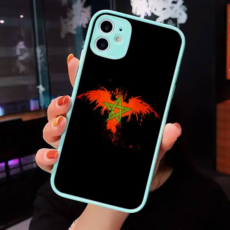 

Morocco Flag Coat Of Arms Phone Case Matte transparent For blue iPhone 12 Mini 11 Pro XR XS Max 7 8 Plus X Back Cover