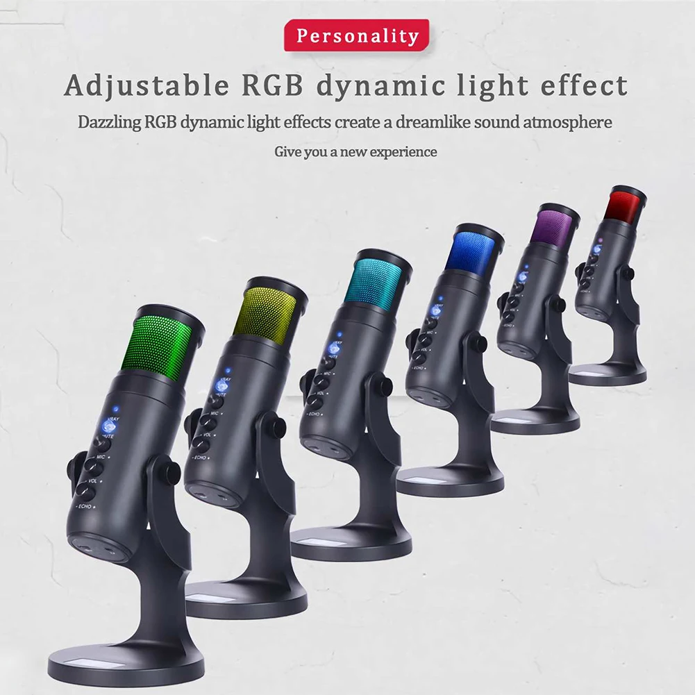 Подставка для микрофона USB конденсаторная RGB-подсветка | Электроника
