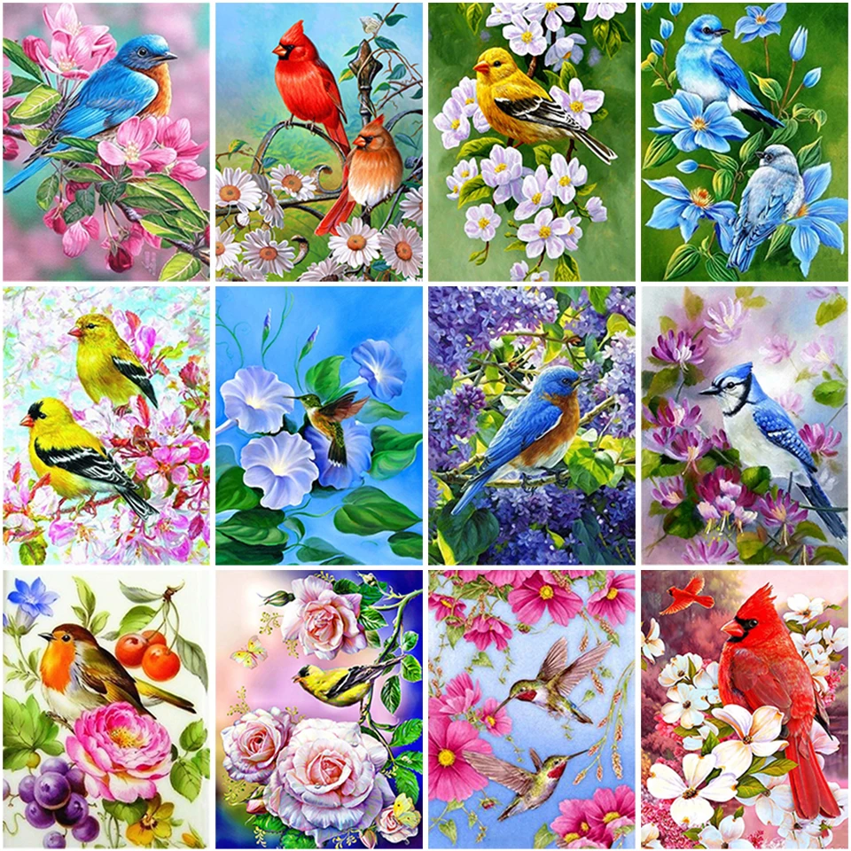 

Full Square Round Drill Diamond Painting Birds Cross Stitch Kit 5D Diamond Embroidery Sale Animal Rhinestones Picture Home Decor