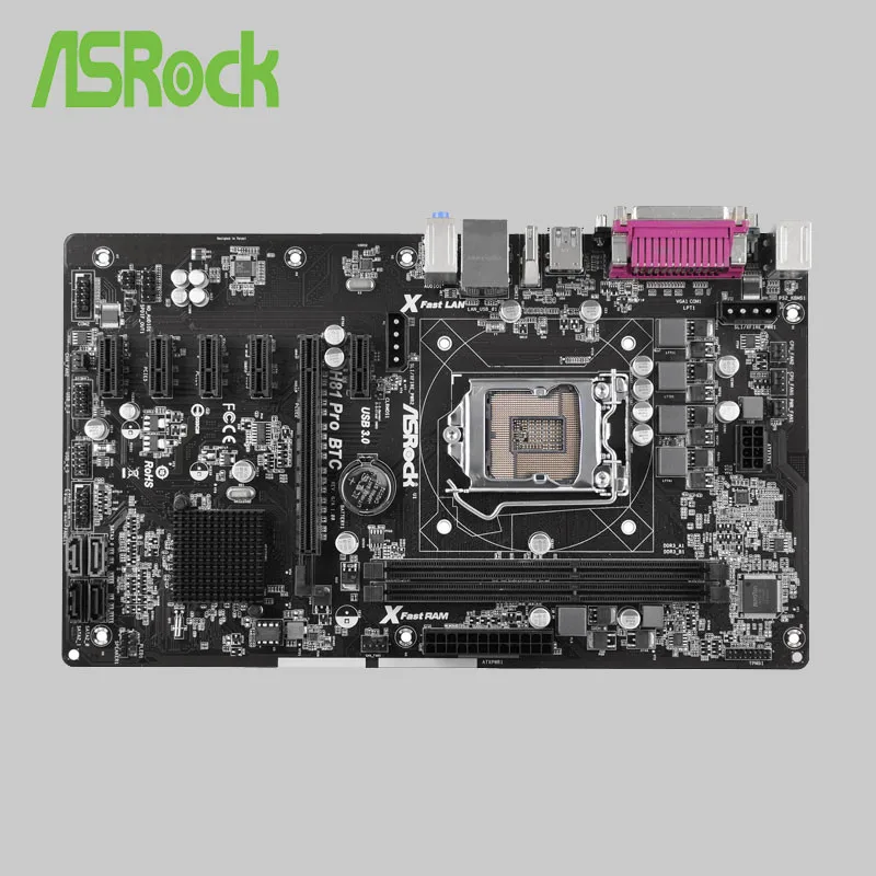 6GPU б/у оригинал для майнинговой платы ASROCK H81 PRO BTC DDR3 (альтернатива детской модели