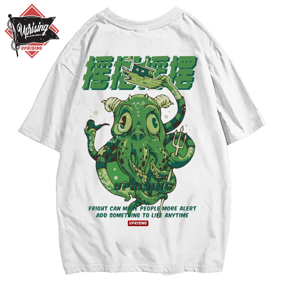 Футболка мужская в стиле хип хоп мультяшный принт осьминога Модная хлопковая