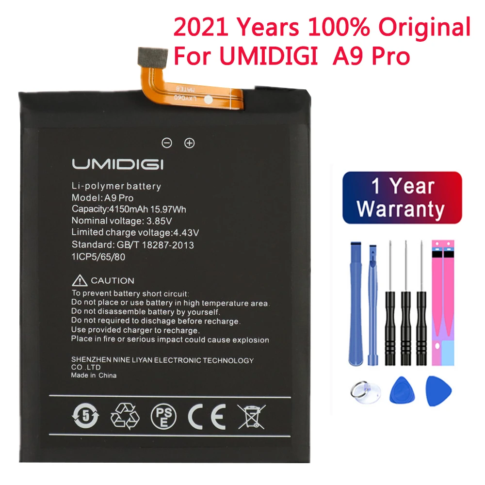 new 100 original for umi umidigi a9 pro battery 4150mah new replacement parts phone accessory accumulators with tools free global shipping