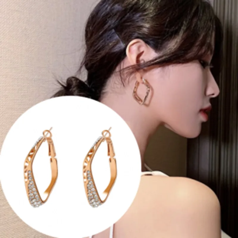 S925 Серебряная игла трендовые Геометрические Квадратные преувеличенные