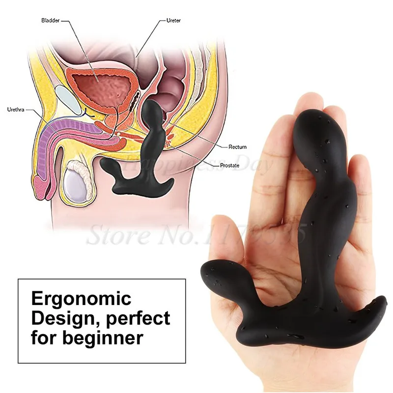Массажер-вибратор для простаты анальная пробка водонепроницаемая с мощным