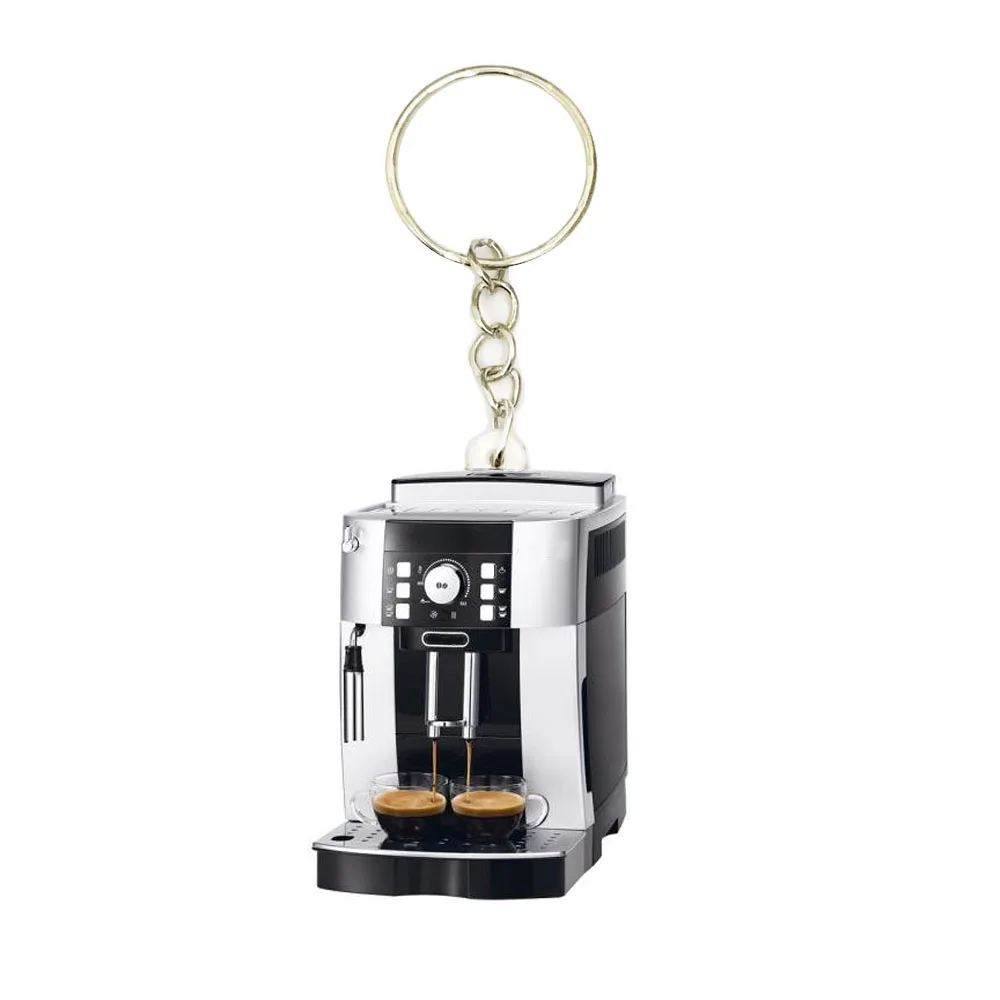 

Acrylic Vintage Coffee Mechine Keyring Women Keychains Purse Key Ring Boyfriend Gift Keyrings Stainless Steel cute keychain Toy