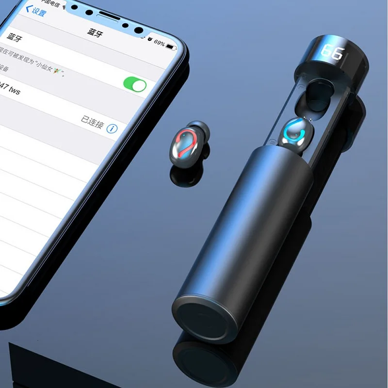 Помада вкладыши TWS Беспроводной Bluetooth 5 0 гарнитура 3500 мАч стерео наушники