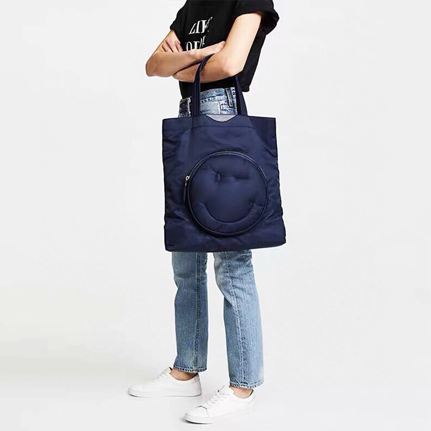 

Сумка-тоут на плечо вертикальная версия Водонепроницаемая нейлоновая сумка для покупок женская сумка