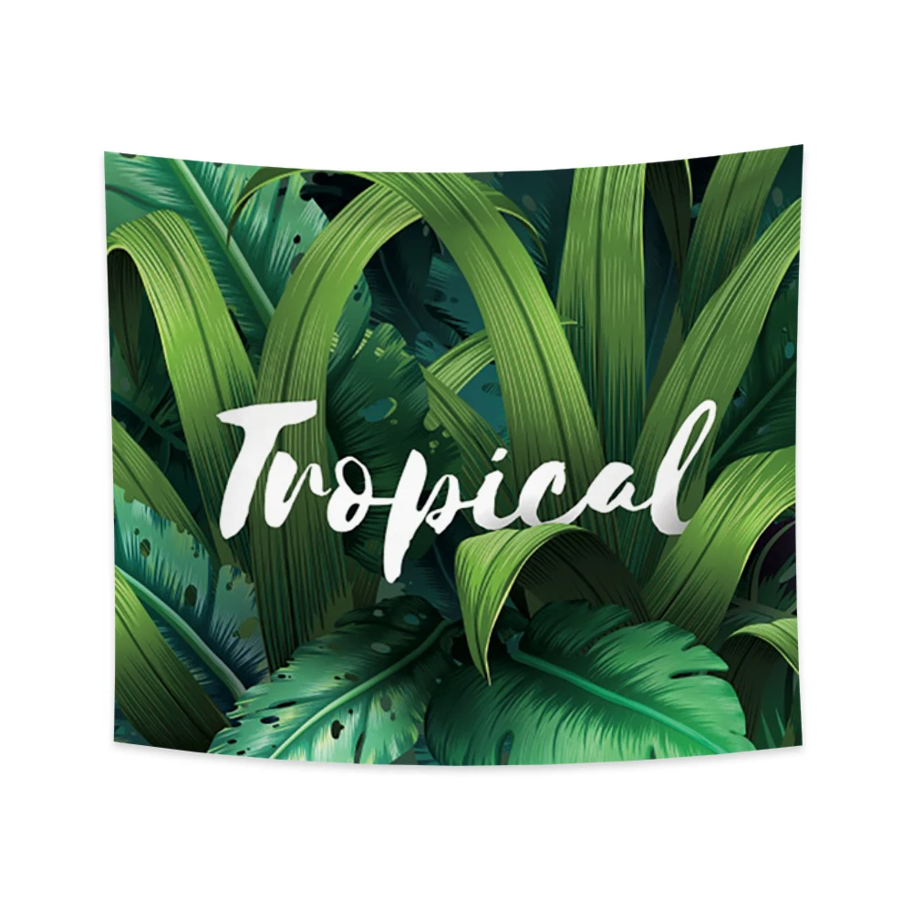 

Laeacco Summer Leaf Tapestry Wall Hanging Tropical Leaves Wall Hanging Decor Green Wall Art Tapestries Large Size Home Decor