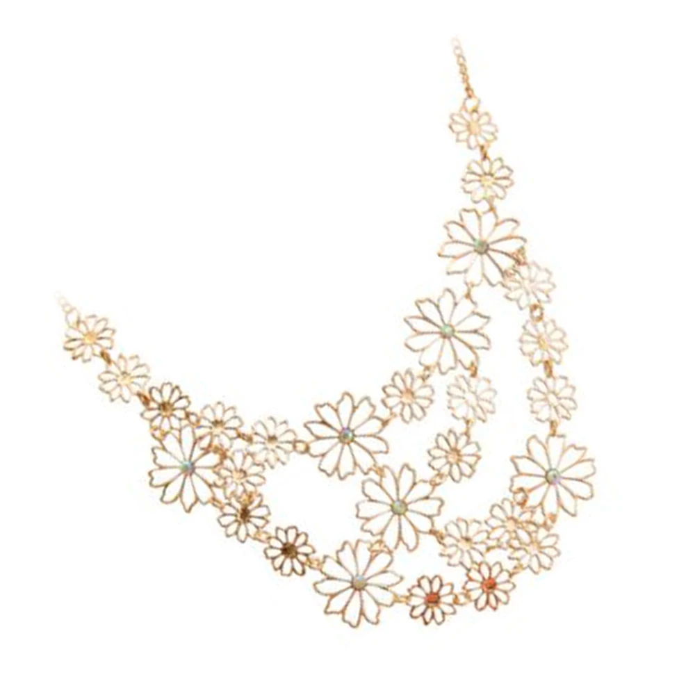 Модное полое ожерелье с камелией романтическая Цветочная Цепочка-ключица со