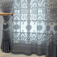 tiyana european luxury grey embroidered tulle curtains jacquard sheer panel for living room bedroom royal home decor 4ag7274