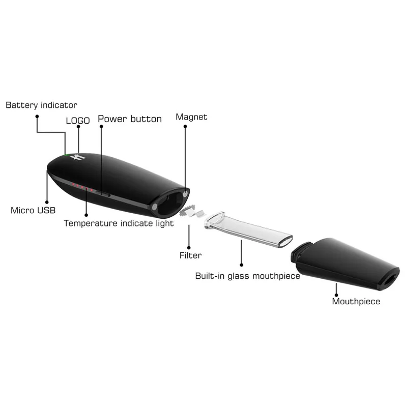 Оригинальный комплект Kingtons BLK Black Mamba испаритель для сухих трав аккумулятор 1600 мАч