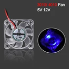 Вентилятор охлаждения BIGTREETECH 3010 4010 со светодиодной подсветкой, 30 мм, 12 В, 5 В, 2-контактный кулер постоянного тока, маленький вентилятор охлаждения, детали для 3D-принтера j-head hotend